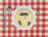 Untitled (Dad), 1995, oil on tablecloth, 40 x 43 cm