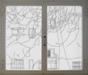 Window, 2013, threads on Perspex, 103 / 118 cm. Installation view, Artists House, Jerusalem