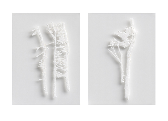 Untitled, 2012, soda powder, glue, Perspex, 26 x ‏ 20cm
(each)